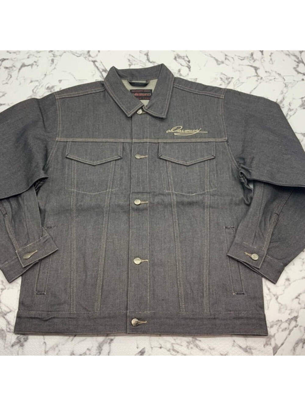Men's Davoucci Grey Casual Denim Jacket NWT